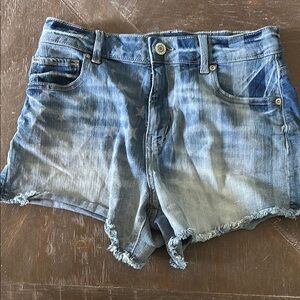 Maurices Blue Jean Shorts Distressed Frayed Hem